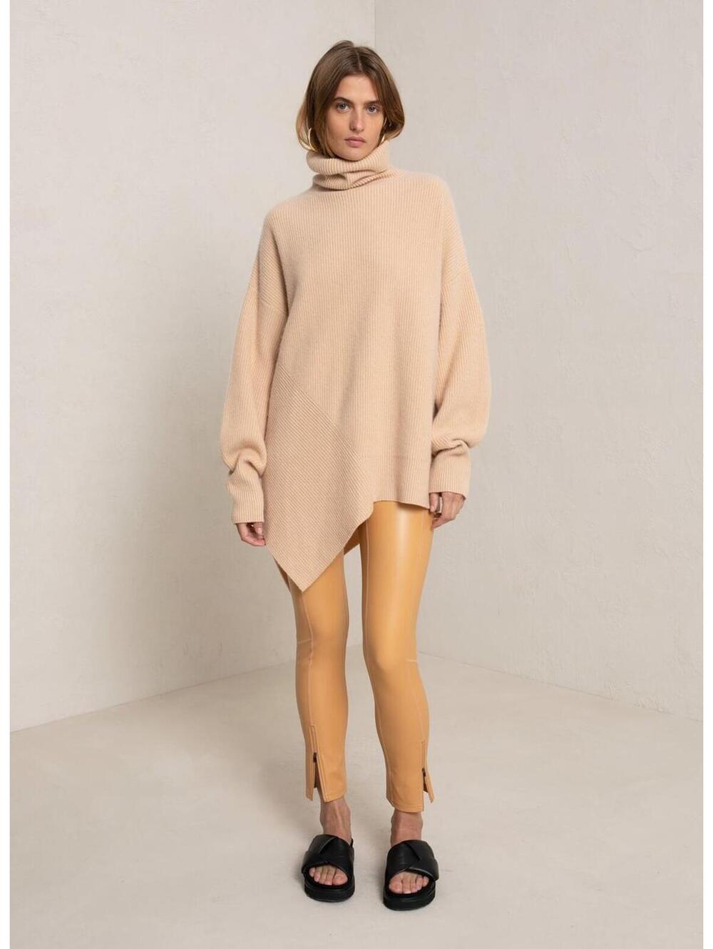 A.L.C. Rory Cashmere Wool Cutout Turtleneck Sweater Small Quiet Luxury